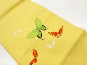 手織り紬金彩蝶模様名古屋帯